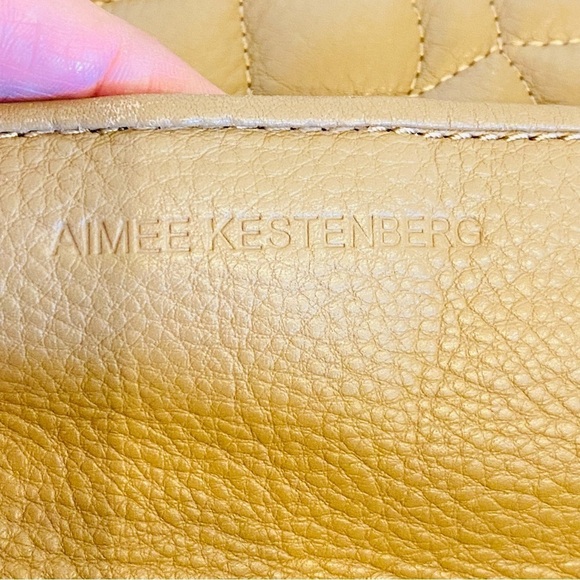 Aimee Kestenberg Tan Brown Pebbled Leather Purse Handbag - Picture 12 of 16
